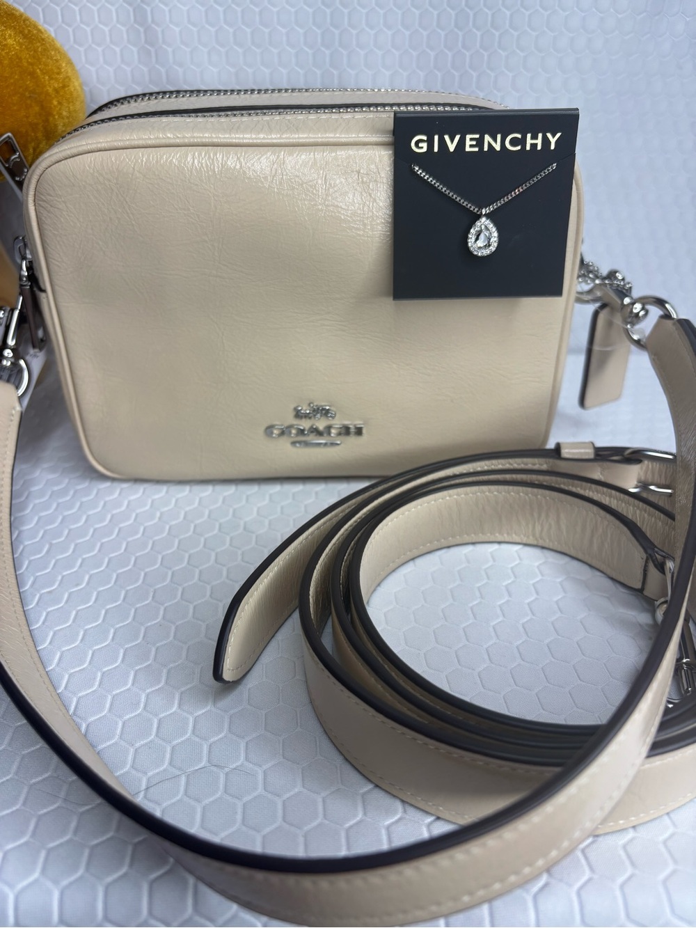Coach Carey Leather Shoulder Crossbody Camera Bag and Givenchy Necklace NWT